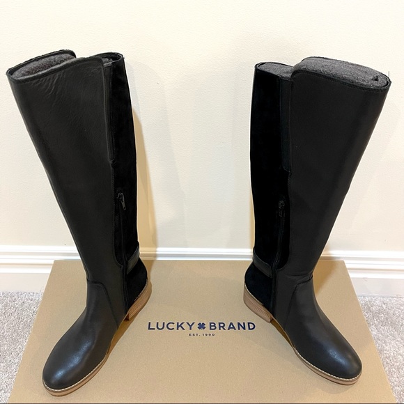 NWT Lucky Brand Timinii Leather Knee High Round Toe Riding Boots - Picture 14 of 16